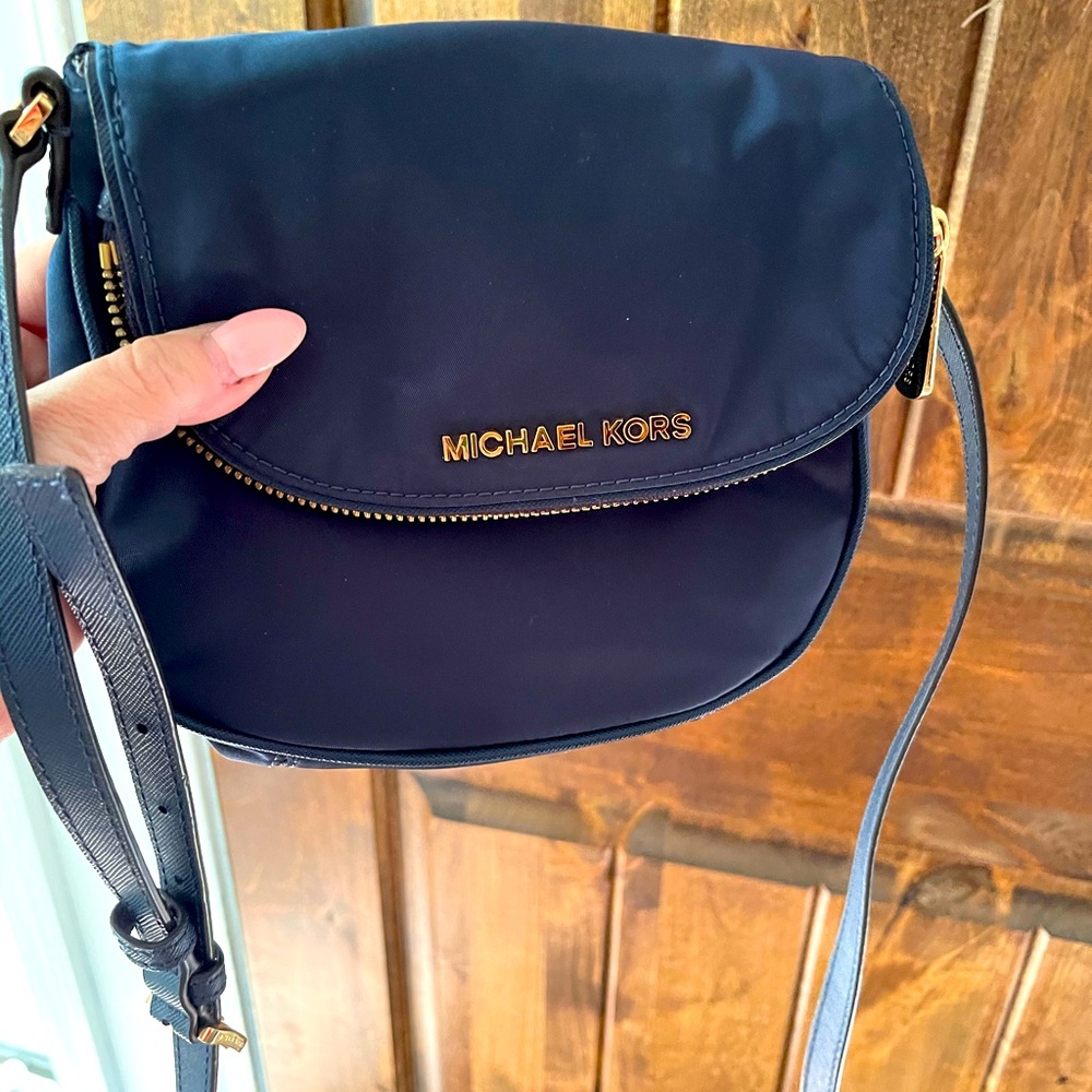 SOLD! Michael Kors C/B navy blue/Gold super cute!
